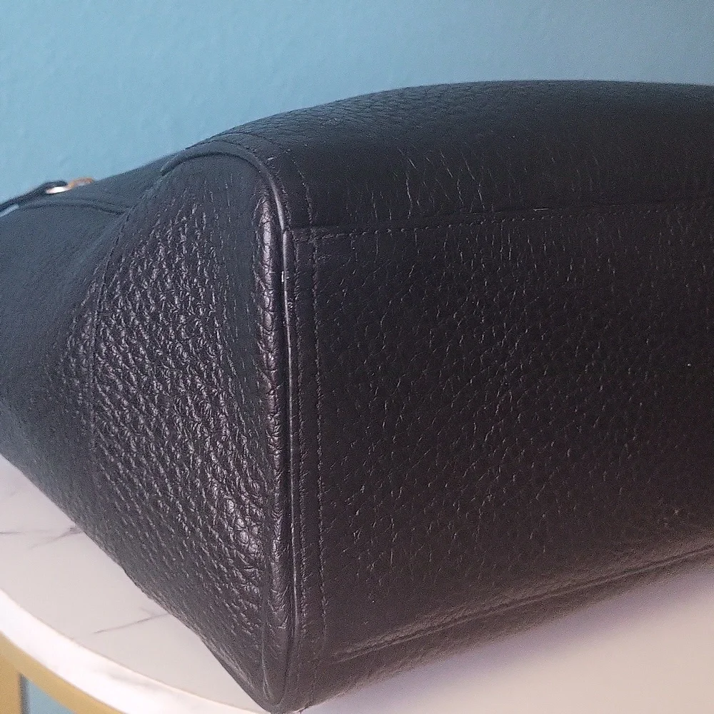 Kate Spade Black Pebbled Leather Southport Avenue Oden Tote Handbag Bag